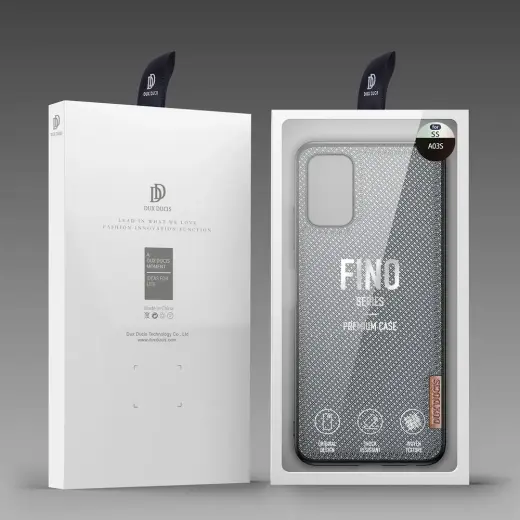 Dux Ducis Fino case covered with nylon material for Samsung Galaxy A03s gray Photo