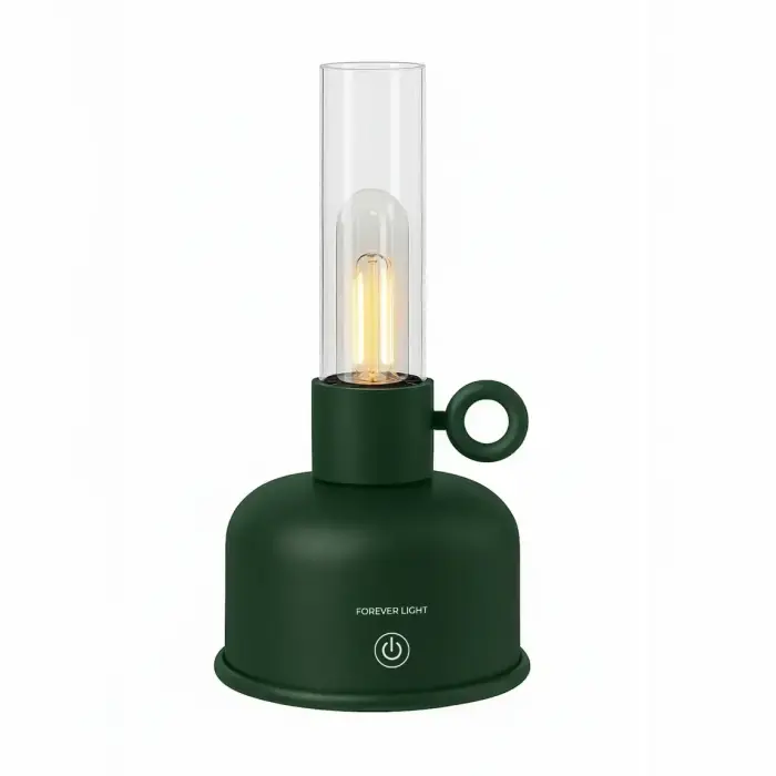Forever Light Vintage Petroleum LED Lamp FLR-04 Bottle Green