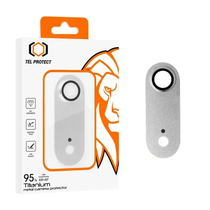 Tel Protect 95% AR+AF Full Metal kameras aizsargstikls telefonam iPhone 17 Air sudraba krāsā