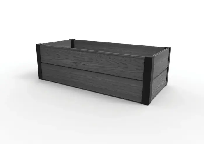 Rectangular flower bed border Maple Trough 106x52x32cm grey