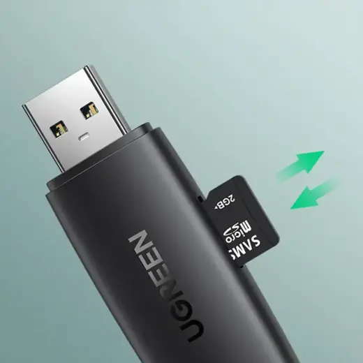 Ugreen adapter SD / micro SD card reader (USB-A / USB-C) black (CM304) Foto 4