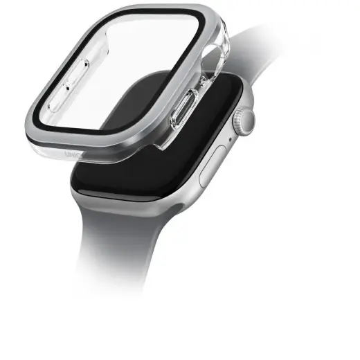 Uniq Voute Tempered Glass Case for Apple Watch 10 42 mm - Silver Фото num