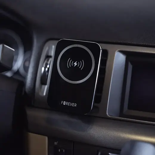 Forever car holder for air vent MACH-100 magnetic with wireless charging black 15W Photo