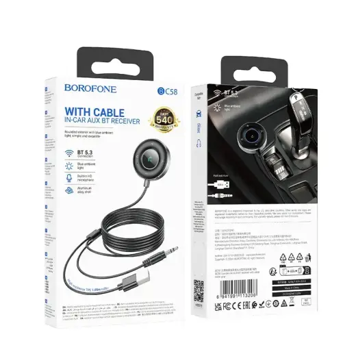 Borofone Audio Bluetooth Receiver AUX BC58 Gamble grey Foto 9