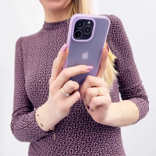 Kingxbar Plain Series case cover for iPhone 13 Pro silicone case purple Photo