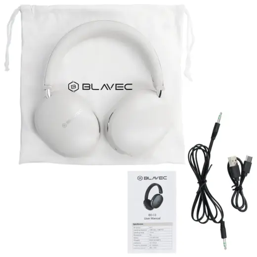 Blavec Over-ear Bluetooth Headphones BO-13 Bass Aceonix ANC (BO13-W) white Фото num