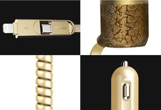 Зарядка для автомобиля REMAX Finchy RCC-103 | 17W | USB-A, Lightning, MicroUSB | с кабелем Lightning + MicroUSB в комплекте | серебристая Фото num