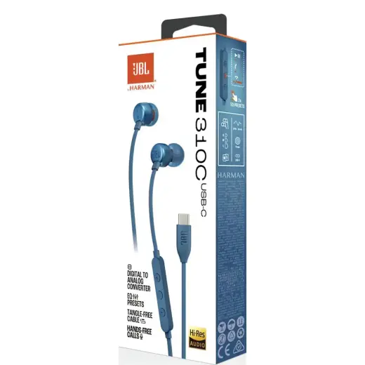 JBL Tune 310C In-Ear USB-C Headphones Blue Foto 7