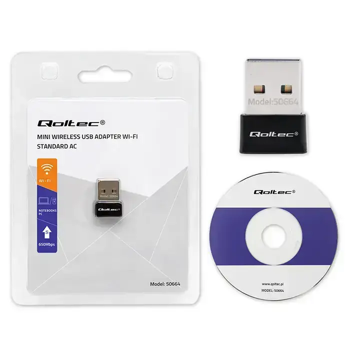 Qoltec Ultrafast Mini Wireless USB Wi-Fi Adapter | AC standard | 650Mbps Foto 5