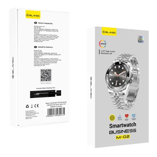 Blavec Smartwatch M-02 Business AMOLED Full Touch Voice Call (SWM02-S) silver Foto 10
