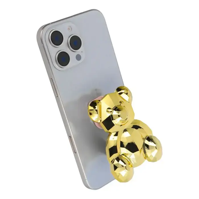 Phone stand BEAR - stick-on - gold Фото num