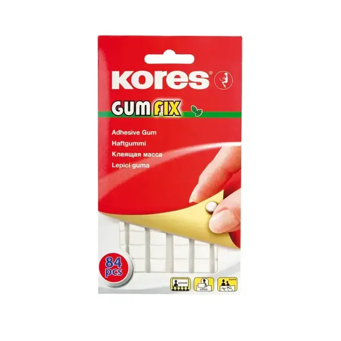 Līmējoša masa KORES Gumfix sadalīta kvadrātiņos, baltā krāsā, 84 gab., 50 g Foto 1