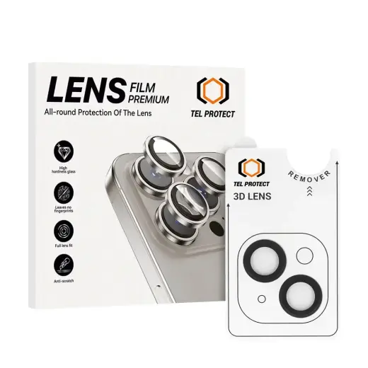 Tempered glass Tel Protect 3D Lens on camera for Iphone 11 black (lens 2 pieces)