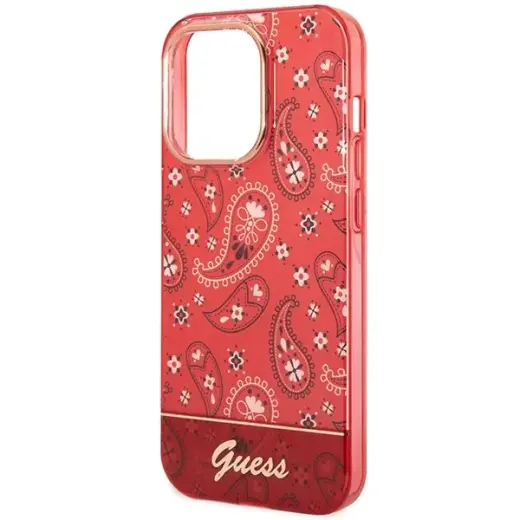 Guess GUHCP14LHGBNHR iPhone 14 Pro 6,1"  czerwony|red hardcase Bandana Paisley Photo