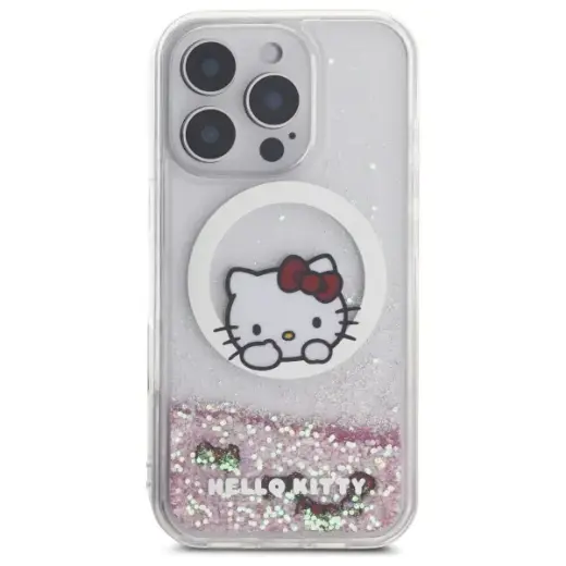Hello Kitty HKHMP16LLSWKH iPhone 16 Pro   6.3" biały|white hardcase Liquid Glitter Sweet Kitty Bows MagSafe Фото num