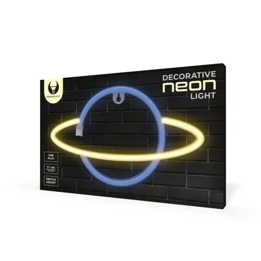 Neon LED Light SATURN yellow blue Bat + USB FLNE11 Forever Light Foto 9