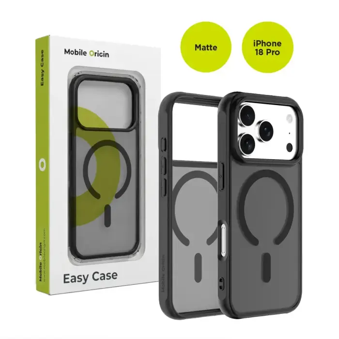 Mobile Origin Easy Case Compatible with MagSafe Matte Black iPhone 18 Pro