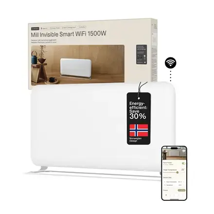Mill WiFi Panel Heater  PA1500WIFI4A  Panel Heater  1500 W  Suitable for rooms up to 22 m  White  IPX4