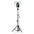 LED Ring Stream RGB lamp 10" with holder for mobile HEART + tripod JM26-10 black Foto 5