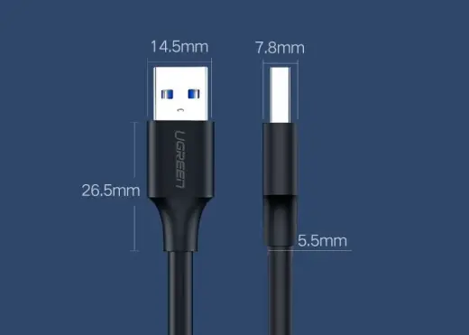 Ugreen USB 2.0 (vīriešu) - USB 2.0 (vīriešu) kabelis 1 m melns (US128 10309) Foto 12