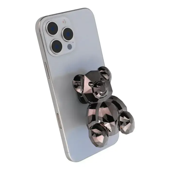 Phone stand BEAR - stick-on - black Foto 3