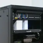 Qoltec Solid steel mount shelf with handle for RACK | 600*600 | Pull-out | Black Foto 3