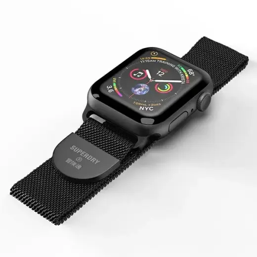 SuperDry Watchband Apple Watch 38|40|41 mm Series 4|5|6|7|8|SE|SE 2 Chainmail czarny|black 41681 Foto 3