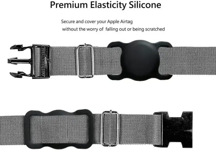 Apple AirTag Silicone Case for Dog or Cat Collar - Black Photo