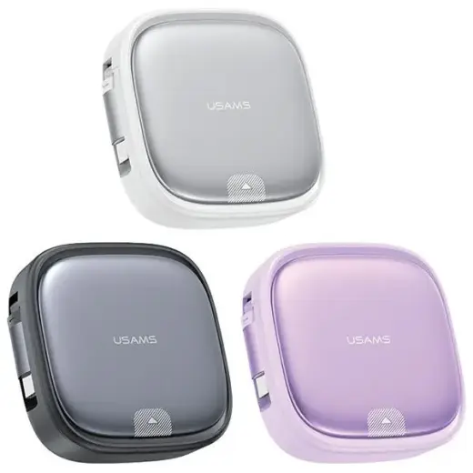 USAMS Kabel rozwijany 3w1 z pudełkiem MicroUSB|USB-C|Lightning 60W srebrny|silver SJ650USB02 (US-SJ650) Фото num