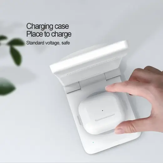 Nillkin PowerTrio 3in1 Wireless Charger MagSafe for Samsung Watch White Фото num