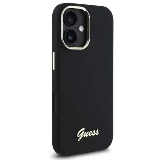 Guess GUHCP16SSMBSLK iPhone 16 6.1" black hardcase Silicone Script Metal Logo & Frame Foto 4