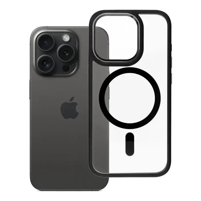 ROAR Mag Bumper maciņš ar MagSafe atbalstu telefonam iPhone 15 Pro melns