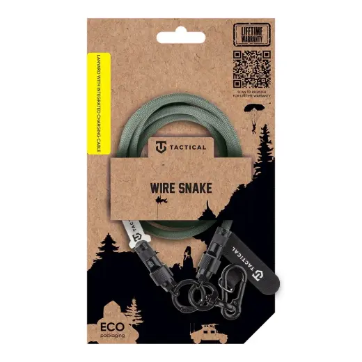 Tactical Wire Snake провод для передачи данных и зарядки | USB-C | 1.2m | зеленый Фото num