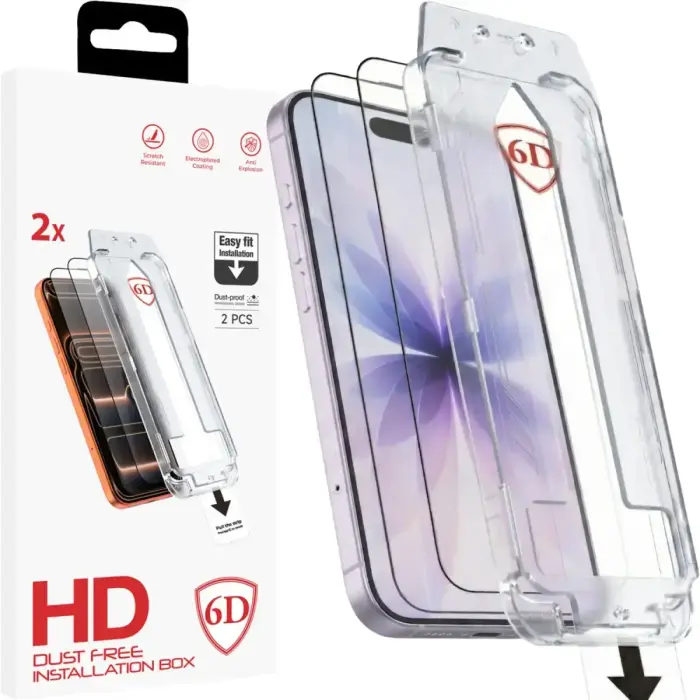 Защитное стекло Fusion Dust-Free Easy Fit Full Glue 6D для iPhone 16 Pro | iPhone 17 (2 шт.)