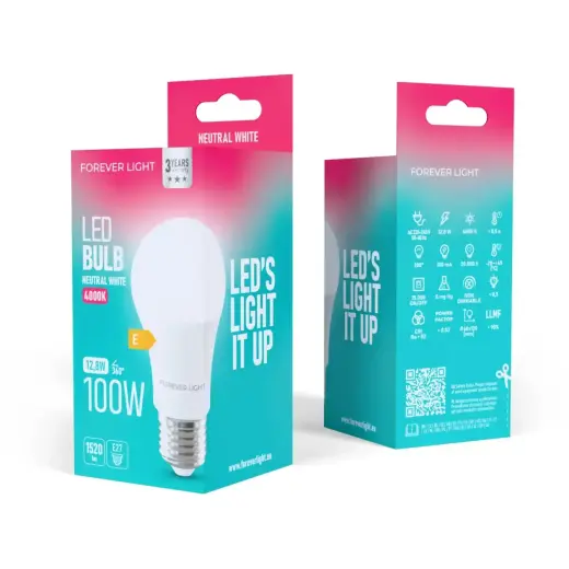 Forever Light LED Bulb E27 A60 12.8W 1520lm 4000K class E Foto 3