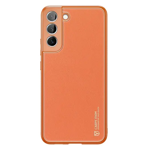 Dux Ducis Yolo elegant cover made of ecological leather for Samsung Galaxy S22 + (S22 Plus) orange Фото num