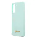 GUHCS21MLSLMGLB Guess Silicone Metal Logo Script Cover for Samsung Galaxy S21+ Light Blue Фото num