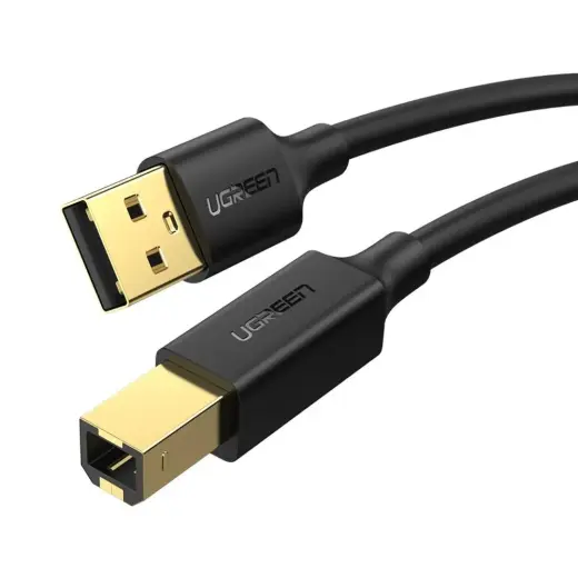 USB 2.0 A-B printer cable UGREEN US135, gold plated, 1.5m (black) Foto 2