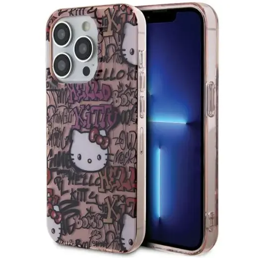 Hello Kitty HKHCP14XHDGPTP iPhone 14 Pro Max 6.7" розовый|розовый жесткий чехол IML Теги Граффити Фото num