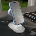 Puro Mag Station Qi2 3-in-1 Wireless Charger Compatible with MagSafe - White Foto 8