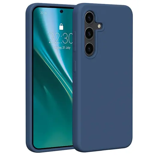 Etteri silikona telefona maciņš Samsung Galaxy S25 Plus tumši zilā krāsā Foto 1