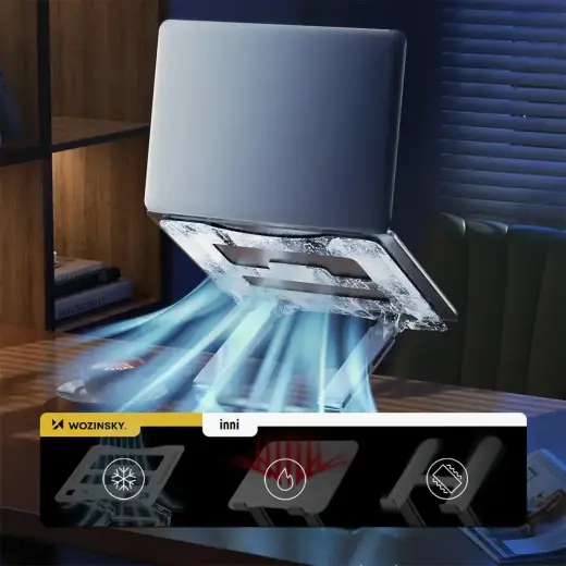 Wozinsky WRS-CPY75DSS Aluminum Laptop and Tablet Stand + Free Smartphone Stand - Silver Foto 17