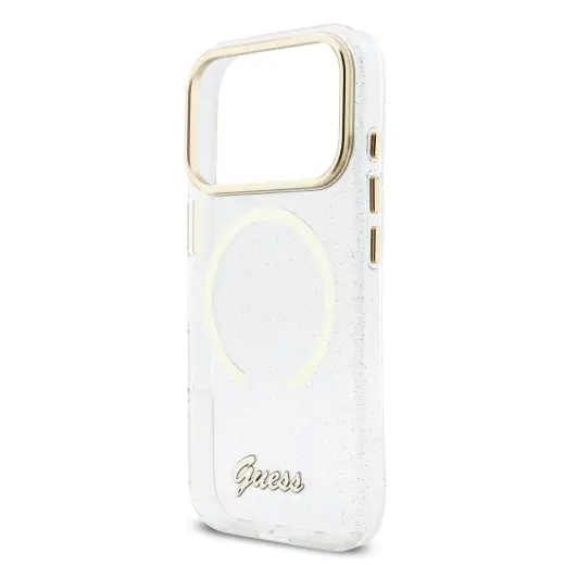 Guess IML Glitter Script Strap MagSafe Case for iPhone 17 Pro Max Transparent Foto 3