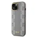 DKNY PU Leather Checkered Pattern Magsafe Case for iPhone 15 Beige — Foto 2
