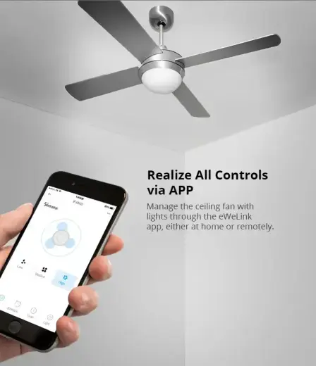 Išmanusis Wi-Fi ventiliatorius ir šviesos valdiklis Sonoff iFan 04-H Фото num