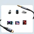 Joyroom stereo audio cable AUX 3.5 mm mini jack - USB-C for phone 1.2 m black (SY-A07) Photo