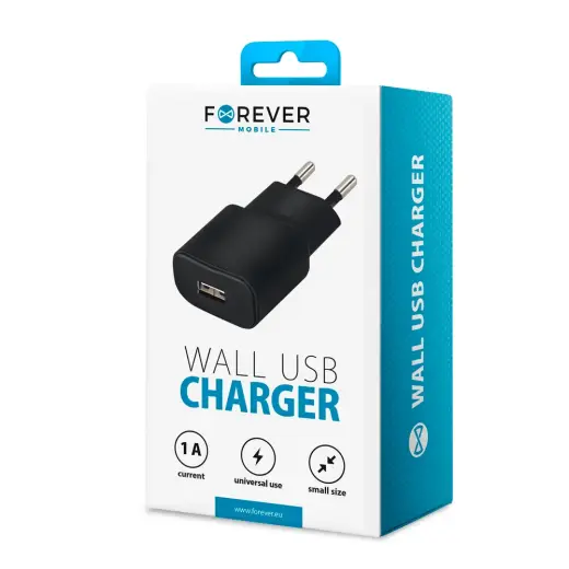 Forever TC-01 charger 1x USB 1A black Photo