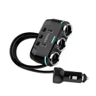 Car Cigarette Lighter Socket Splitter B39 Type C - 3 sockets + 2xUSB - 2,1A 100W with display and cable Foto 4