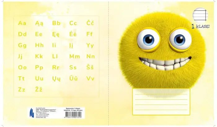 Burtnīca TECHNOINFORM, A5 formāts, 12 lapas, 80 g/m2, līniju, 1. klasei Foto 2