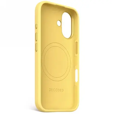 Decoded AntiMicrobial Silicone Backcover with MagSafe for iPhone 16 - Yellow Photo